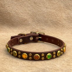 Jojo 3/4" - custom handmade leather dog collar