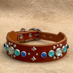 Mini Willow 1" - handmade custom leather dog collar for small dog