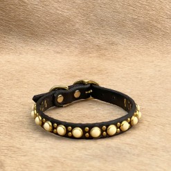 Gnome 1/2" - handmade custom leather dog collar for small dogs